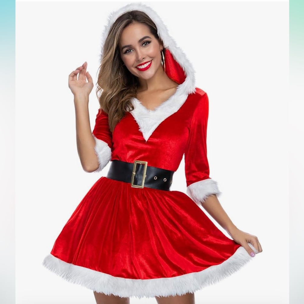 Red Ruffled Santa-inspired Dress
